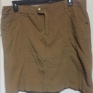 Camel Faded Glory corduroy skirt
